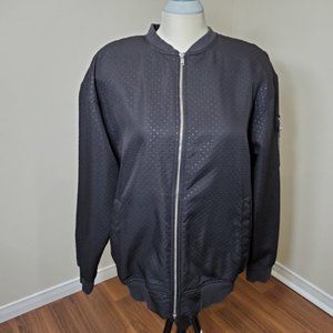 H &M-Divided Black Jacket-Light Silver Polka Dot